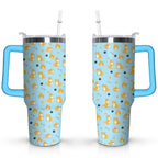 Gift for Dog Lovers Cute Dog Tumbler for Women - 40oz Dog Tumblers with Handle Straw and Lid Tumbler Cup Travel Coffee Mug - Tumbler