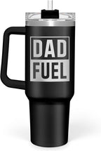 Best Dad Ever Tumbler with Handle 40oz Stainless Steel Insulated - Dad Gifts for Dad from Daughter Son - Coffee Tumbler for Dad Father''s Day Birthday Christmas Cup Gift Set with Lid & Straw - Tumbler