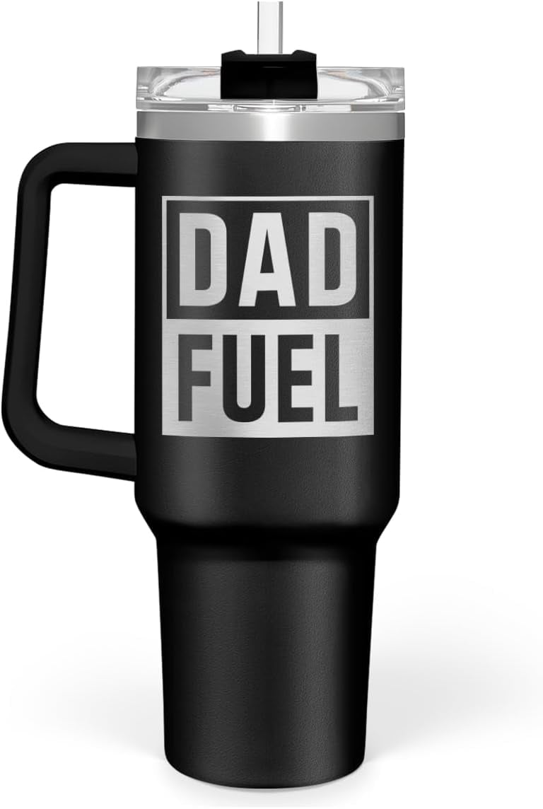 Best Dad Ever Tumbler with Handle 40oz Stainless Steel Insulated - Dad Gifts for Dad from Daughter - Tumbler
