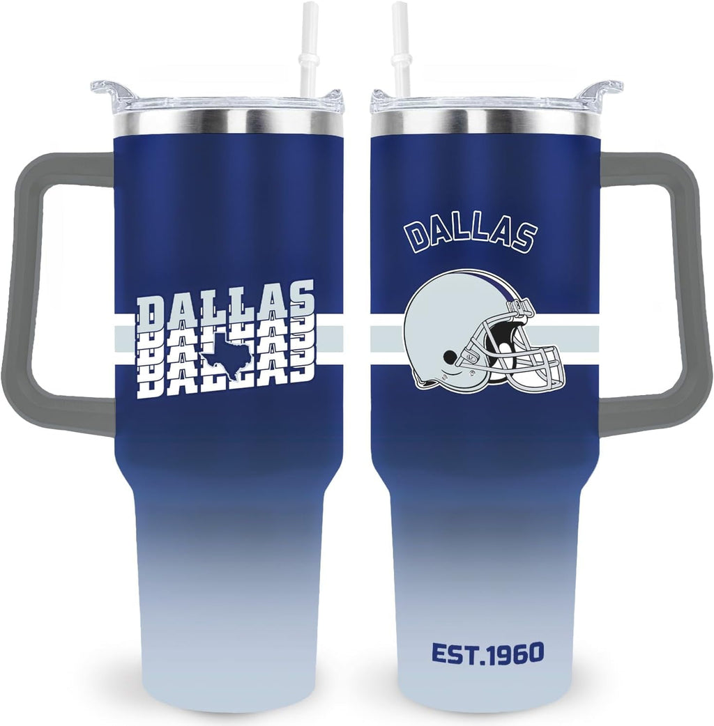 Kansas City Tumbler Cup - Kansas City Gifts for Men - 40 OZ Insulated Stainless Steel Coffee Travel Mug with Lid and Straw - Tumbler