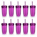 Double Wall Acrylic Tumblers 16 oz. Set of 10, Bulk Pack - BPA Free, Perfect for Iced Coffee, Soda, Other Hot & Cold Beverages - Blue - Tumbler