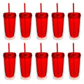 Double Wall Acrylic Tumblers 16 oz. Set of 10, Bulk Pack - BPA Free, Perfect for Iced Coffee, Soda, Other Hot & Cold Beverages - Blue - Tumbler