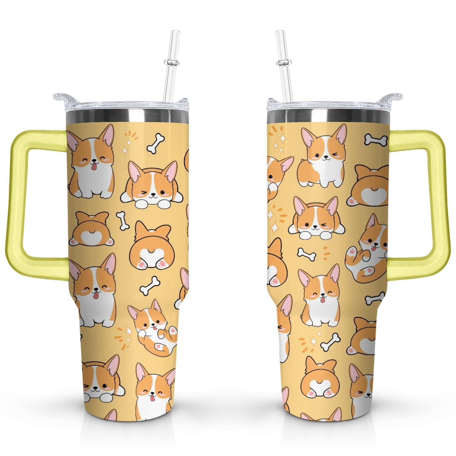 Gift for Dog Lovers Cute Dog Tumbler for Women - 40oz Dog Tumblers with Handle Straw and - Tumbler