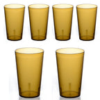Clear Frosted Drinking Glasses,Reusable Drinking Cups, Large Capacity Beverages Cups,Amber Cold Drink Cups,Unbreakable Plastic Tumbler,for Birthday Party Picnic Buffet 16oz - Tumbler