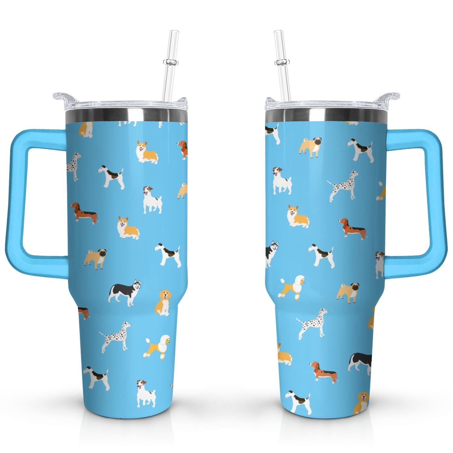 Gift for Dog Lovers Cute Dog Tumbler for Women - 40oz Dog Tumblers with Handle Straw and - Tumbler