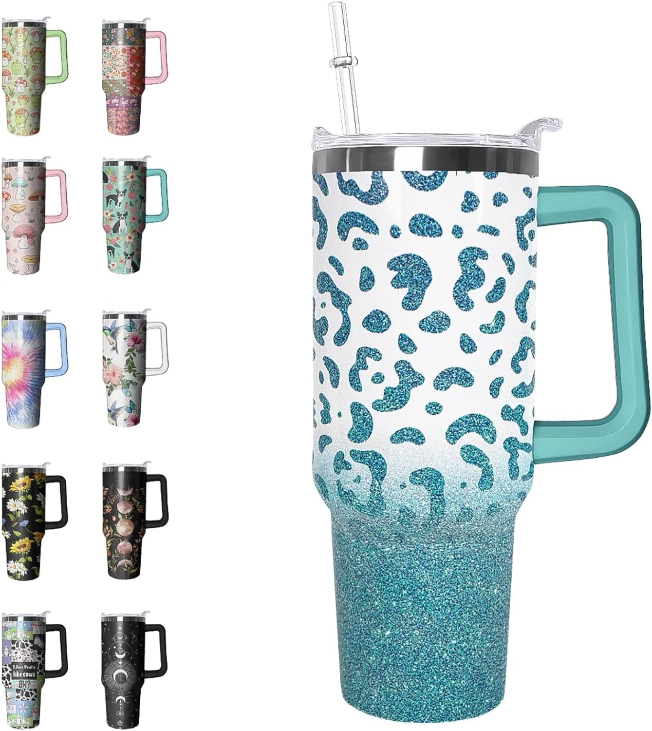 40 oz Tumbler with Handle and Straw Leak Proof Tumbler 40 oz Insulated Cup with Handle Hummingbird Coffee Travel Mug 40 oz Hummingbird Tumbler with Handle Hummingbird Gifts for Women - Tumbler