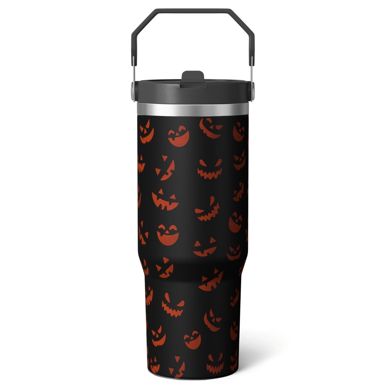 1pc Halloween Bat 30oz Tumbler with Straw & Handle - Insulated Stainless Steel Cup | Holiday Gift - Tumbler