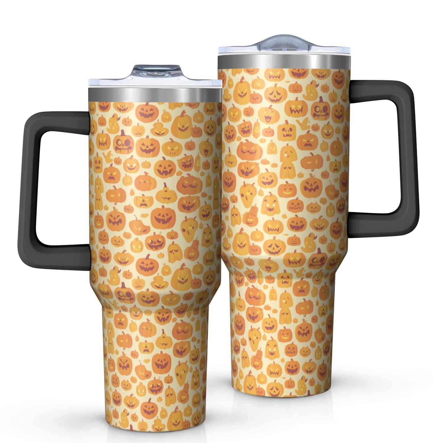 Halloween Style Mega Mug 40oz – Stainless Steel Insulated Tumbler with Handle and Straw, Large Capacity Travel - Tumbler