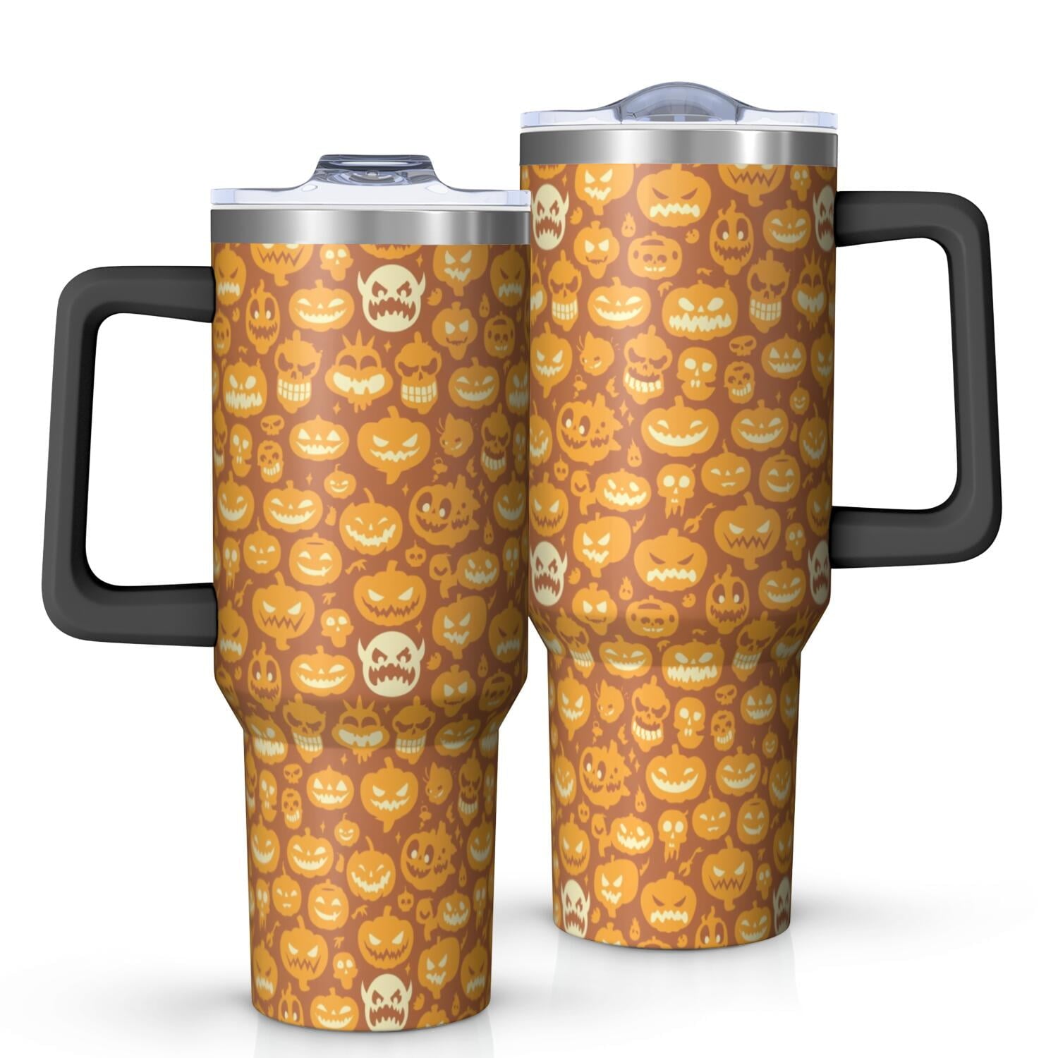 Halloween Style Mega Mug 40oz – Stainless Steel Insulated Tumbler with Handle and Straw, Large Capacity Travel - Tumbler