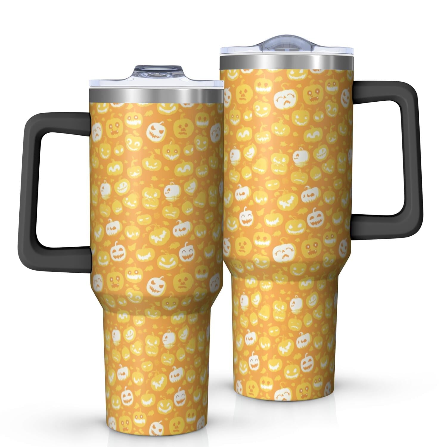Halloween Style Mega Mug 40oz – Stainless Steel Insulated Tumbler with Handle and Straw, Large Capacity Travel - Tumbler