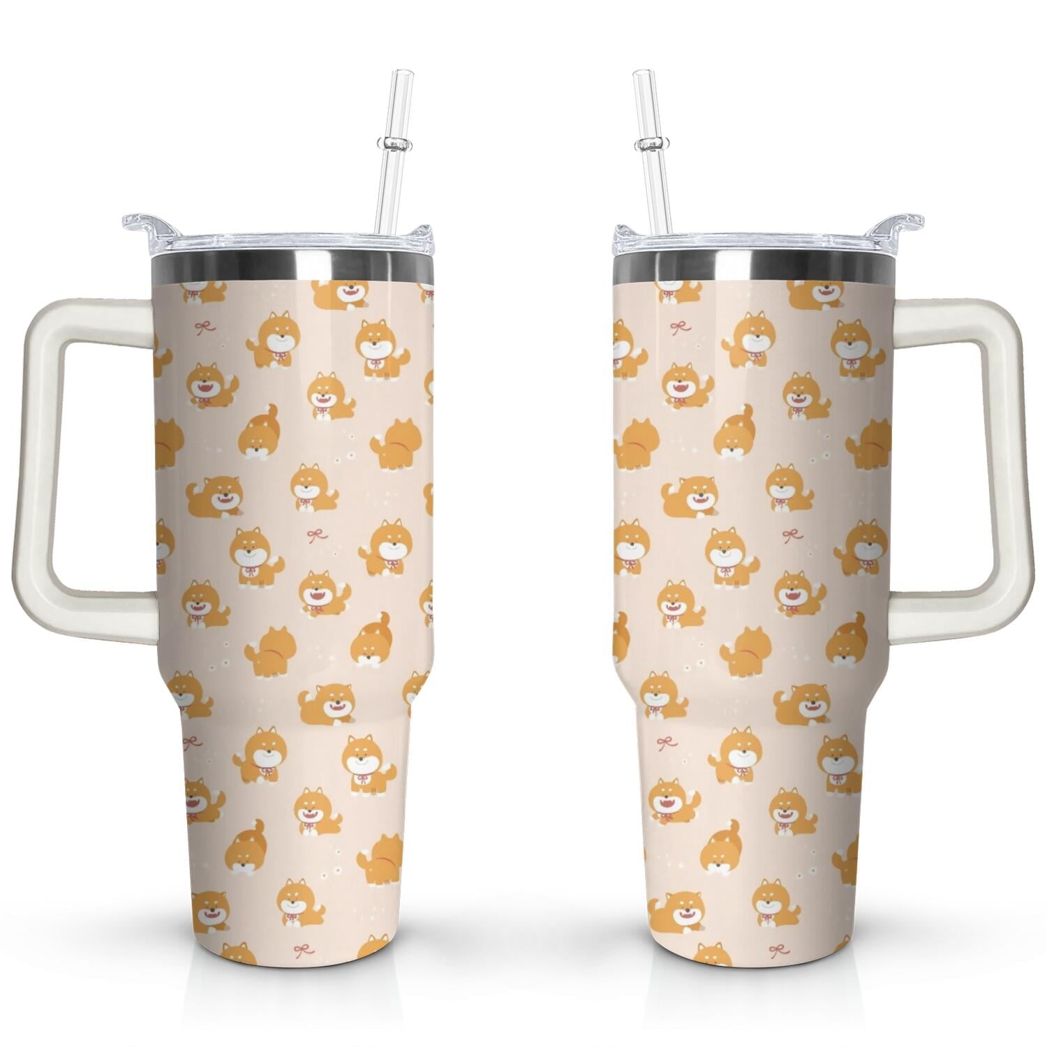 Gift for Dog Lovers Cute Dog Tumbler for Women - 40oz Dog Tumblers with Handle Straw and - Tumbler