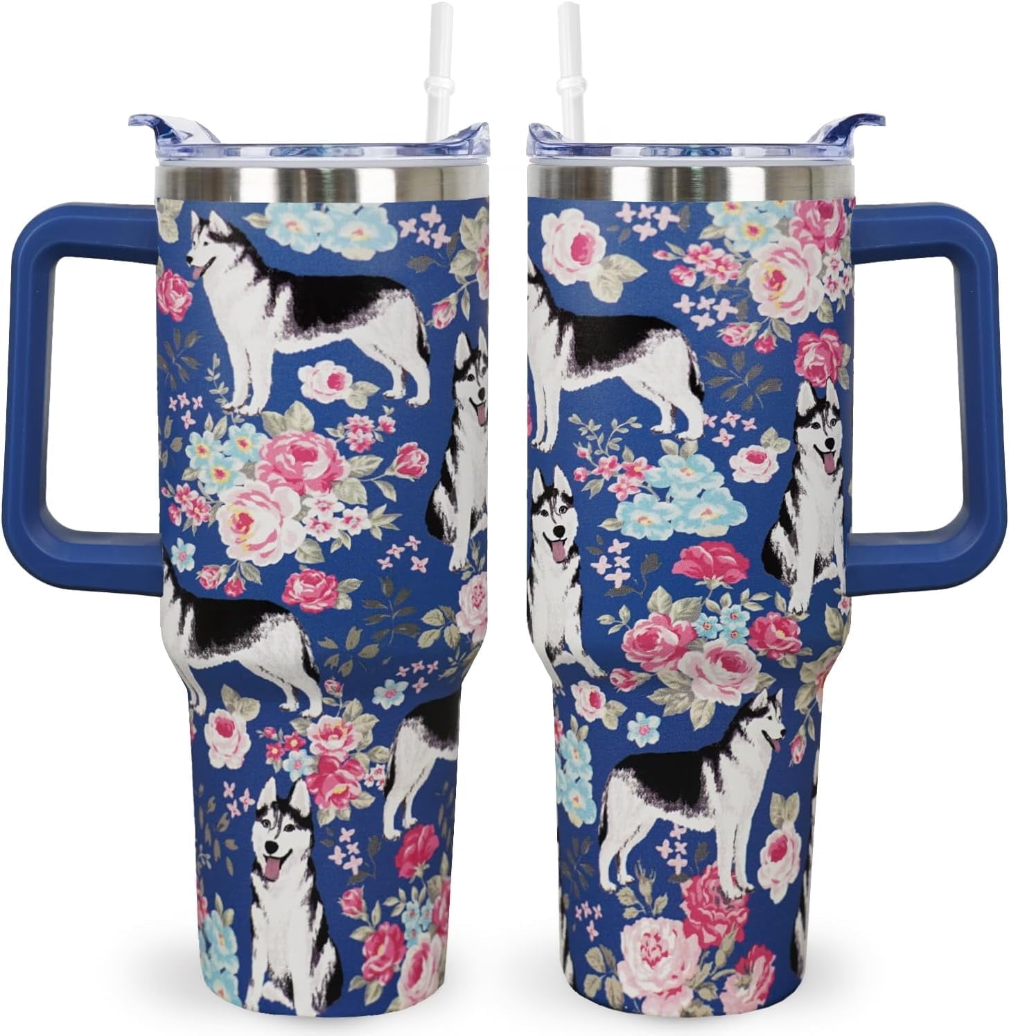 Pitbull Gifts Dog Tumbler Cup for Women Men 40oz Stainless Steel Insulated Travel Mug with Lid and - Tumbler