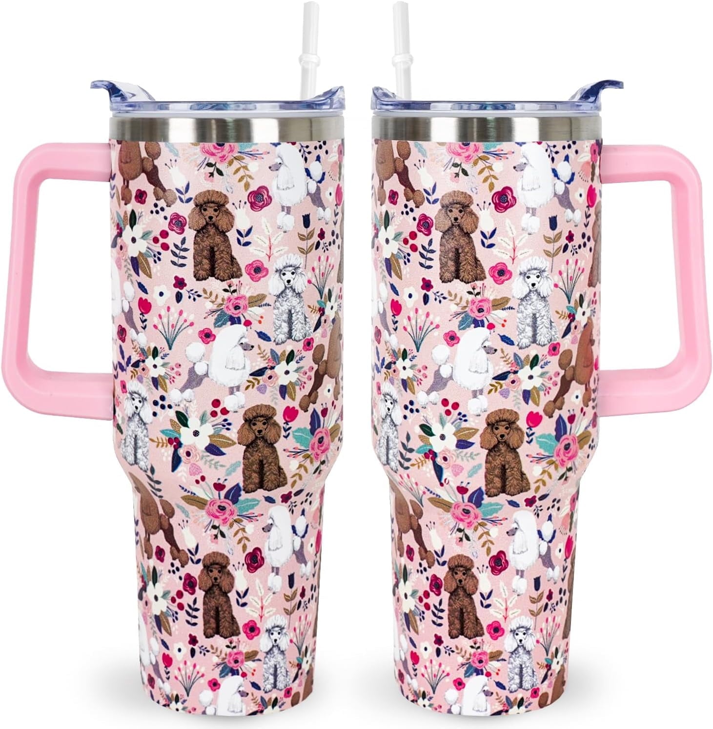 Pitbull Gifts Dog Tumbler Cup for Women Men 40oz Stainless Steel Insulated Travel Mug with Lid and - Tumbler