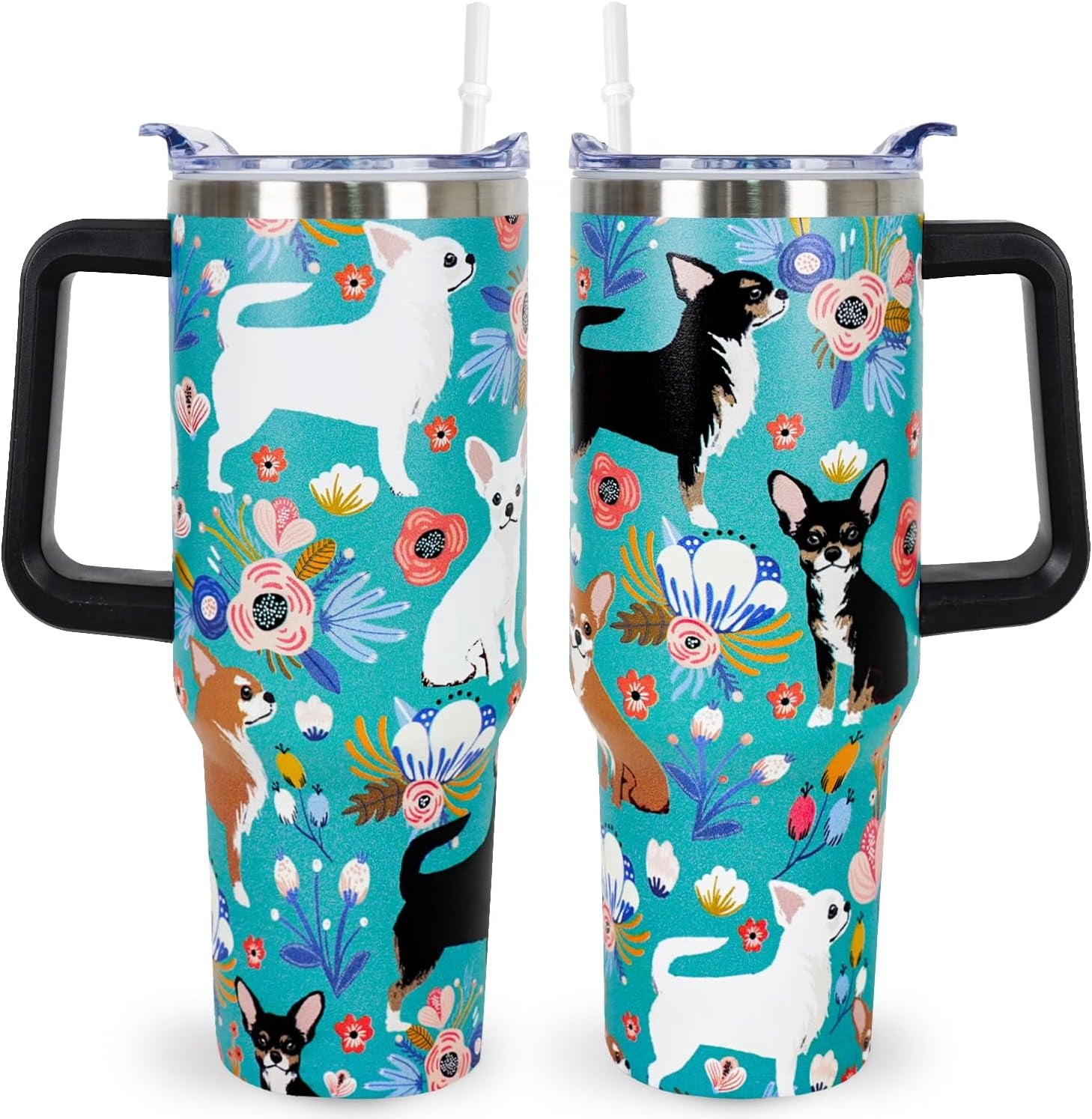 Pitbull Gifts Dog Tumbler Cup for Women Men 40oz Stainless Steel Insulated Travel Mug with Lid and - Tumbler
