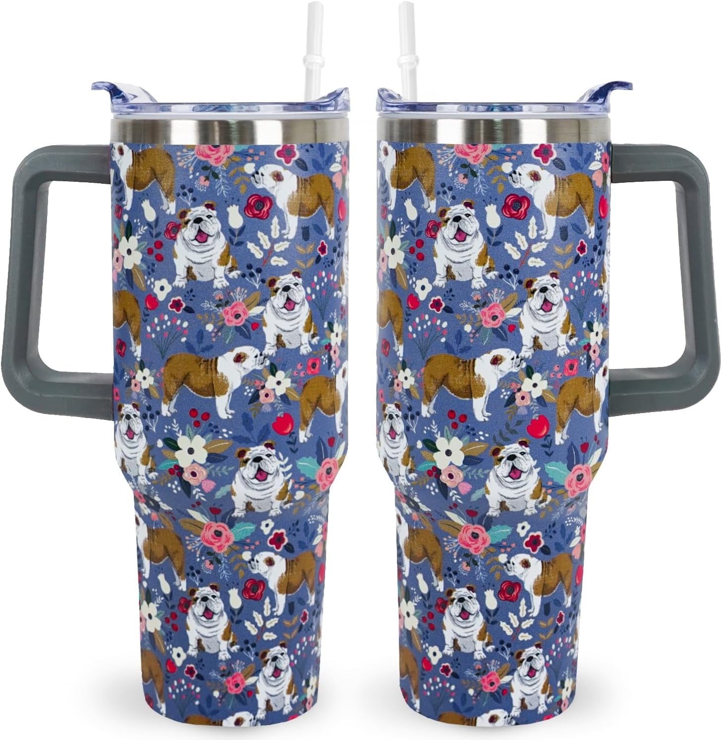 Pitbull Gifts Dog Tumbler Cup for Women Men 40oz Stainless Steel Insulated Travel Mug with Lid and - Tumbler
