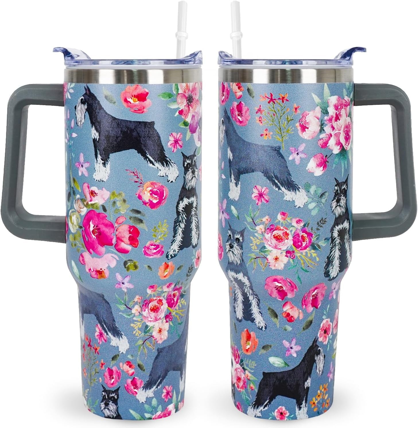 Pitbull Gifts Dog Tumbler Cup for Women Men 40oz Stainless Steel Insulated Travel Mug with Lid and - Tumbler