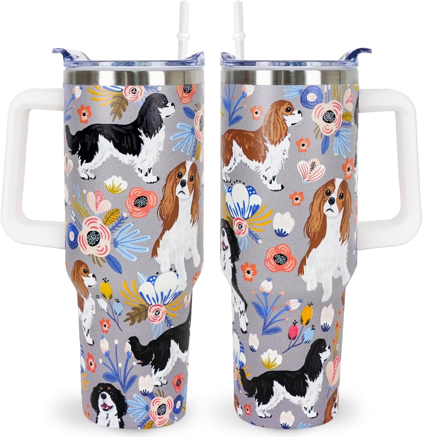 Pitbull Gifts Dog Tumbler Cup for Women Men 40oz Stainless Steel Insulated Travel Mug with Lid and - Tumbler