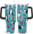 Pitbull Gifts Dog Tumbler Cup for Women Men 40oz Stainless Steel Insulated Travel Mug with Lid and Straw - Tumbler
