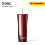 RTIC 28 oz Ceramic Lined Everyday Tumbler, Spill-Resistant Straw Lid, Marine - Tumbler