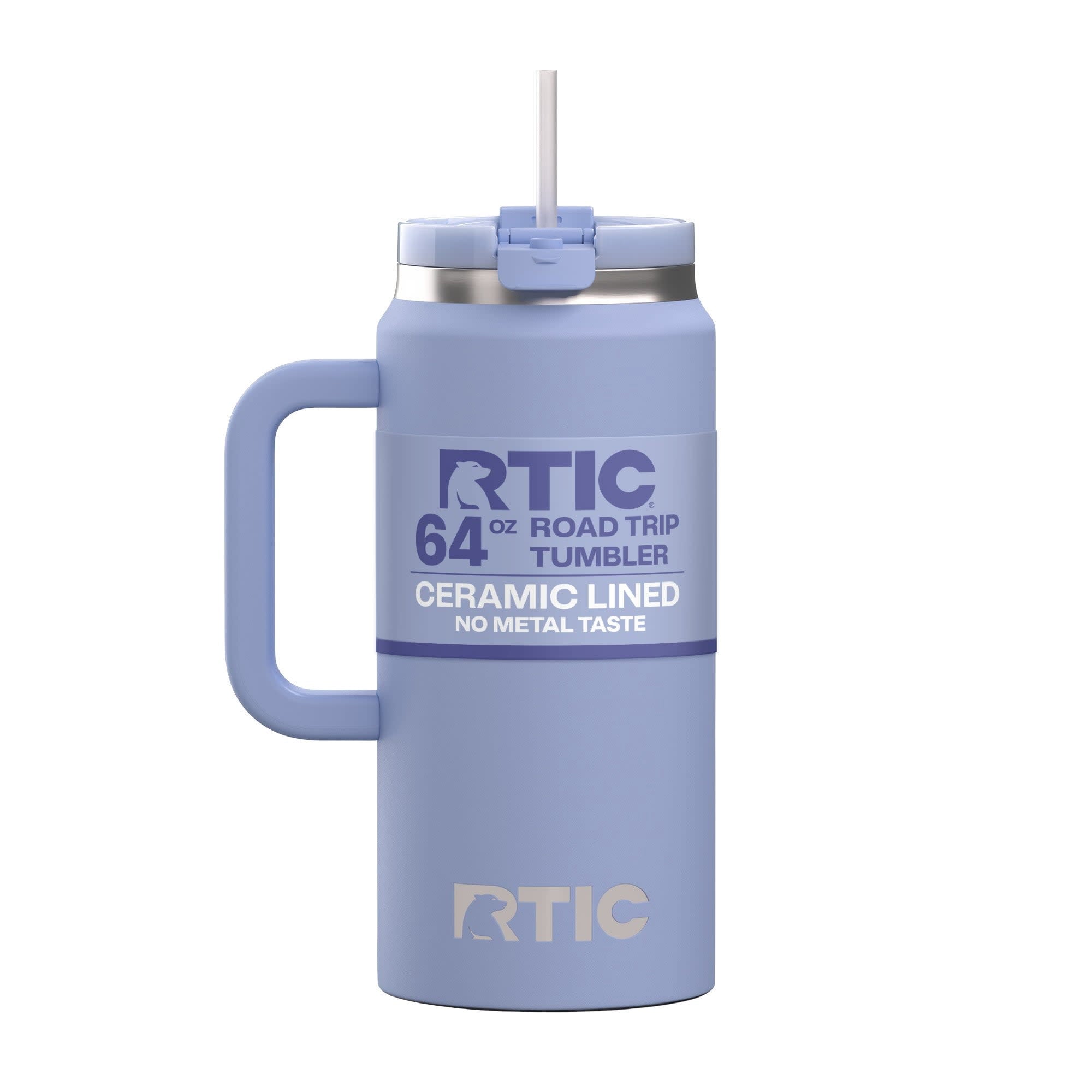 hydrobuddy RTIC 64 oz Ceramic Lined Road Trip Tumbler with Handle and Leak-Resistant Straw Lid, Periwinkle - Tumbler