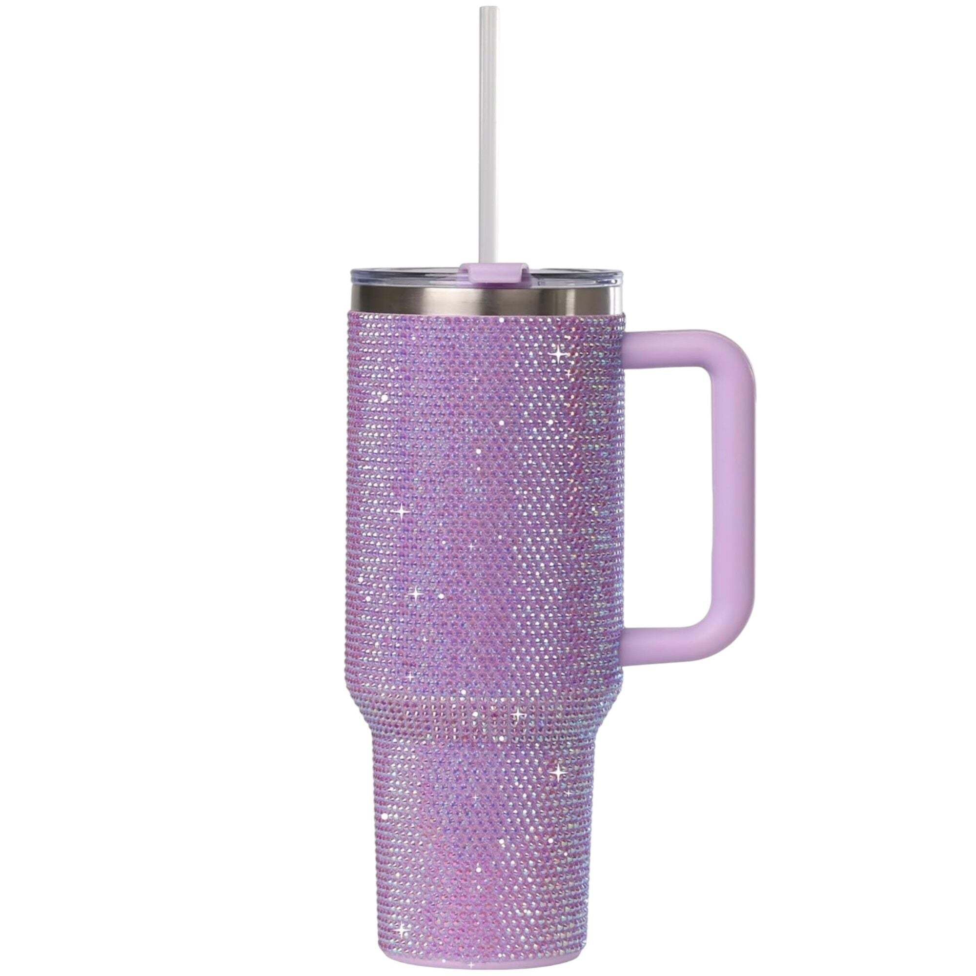 STP GOODS Stainless Steel Rhinestone Insulated Tumbler with Handle Lid and Straw 40 fl oz (1200 ml) - Tumbler