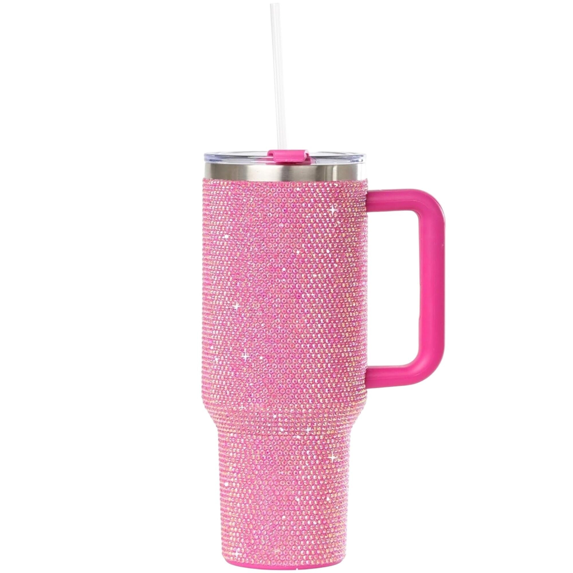 STP GOODS Stainless Steel Rhinestone Insulated Tumbler with Handle Lid and Straw 40 fl oz (1200 ml) - Tumbler
