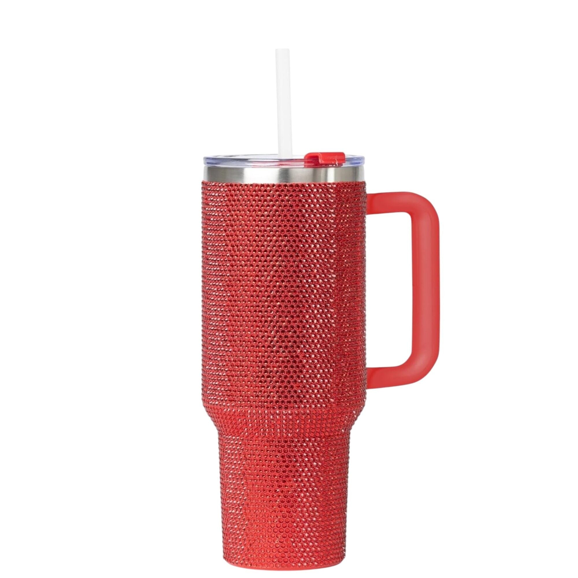 STP GOODS Stainless Steel Rhinestone Insulated Tumbler with Handle Lid and Straw 40 fl oz (1200 ml) - Tumbler