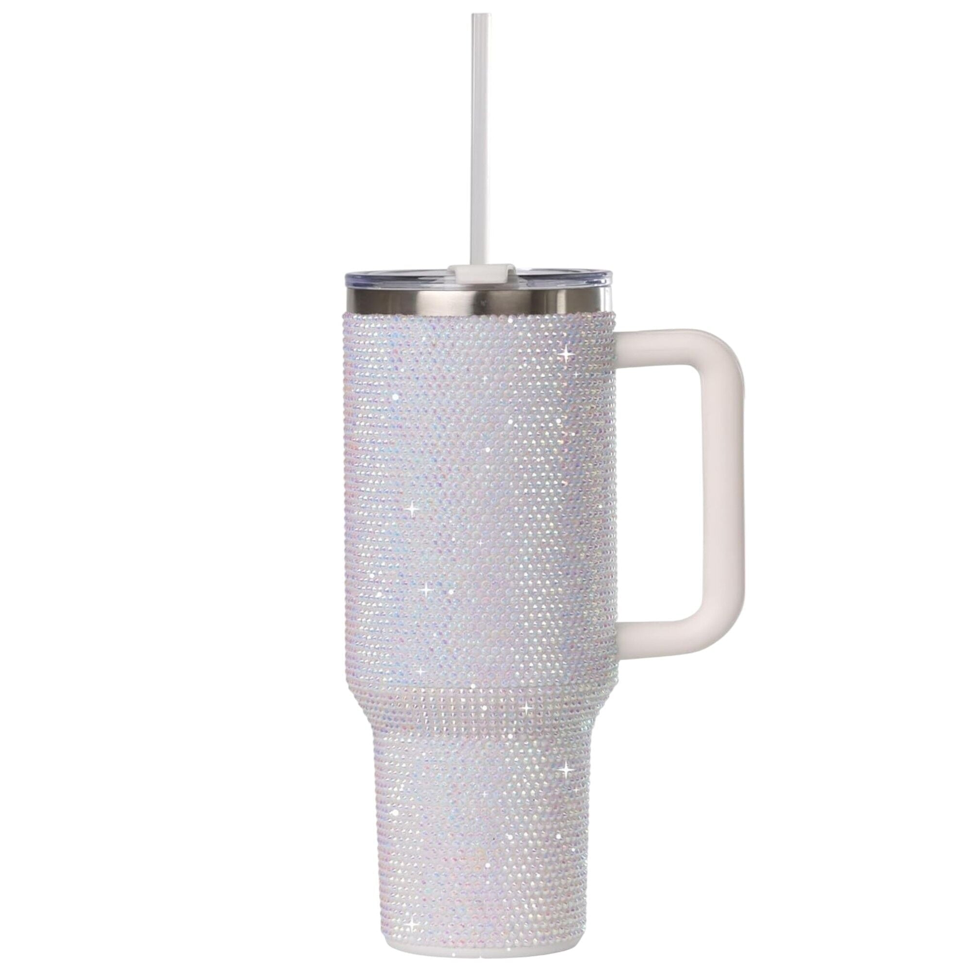 STP GOODS Stainless Steel Rhinestone Insulated Tumbler with Handle Lid and Straw 40 fl oz (1200 ml) - Tumbler