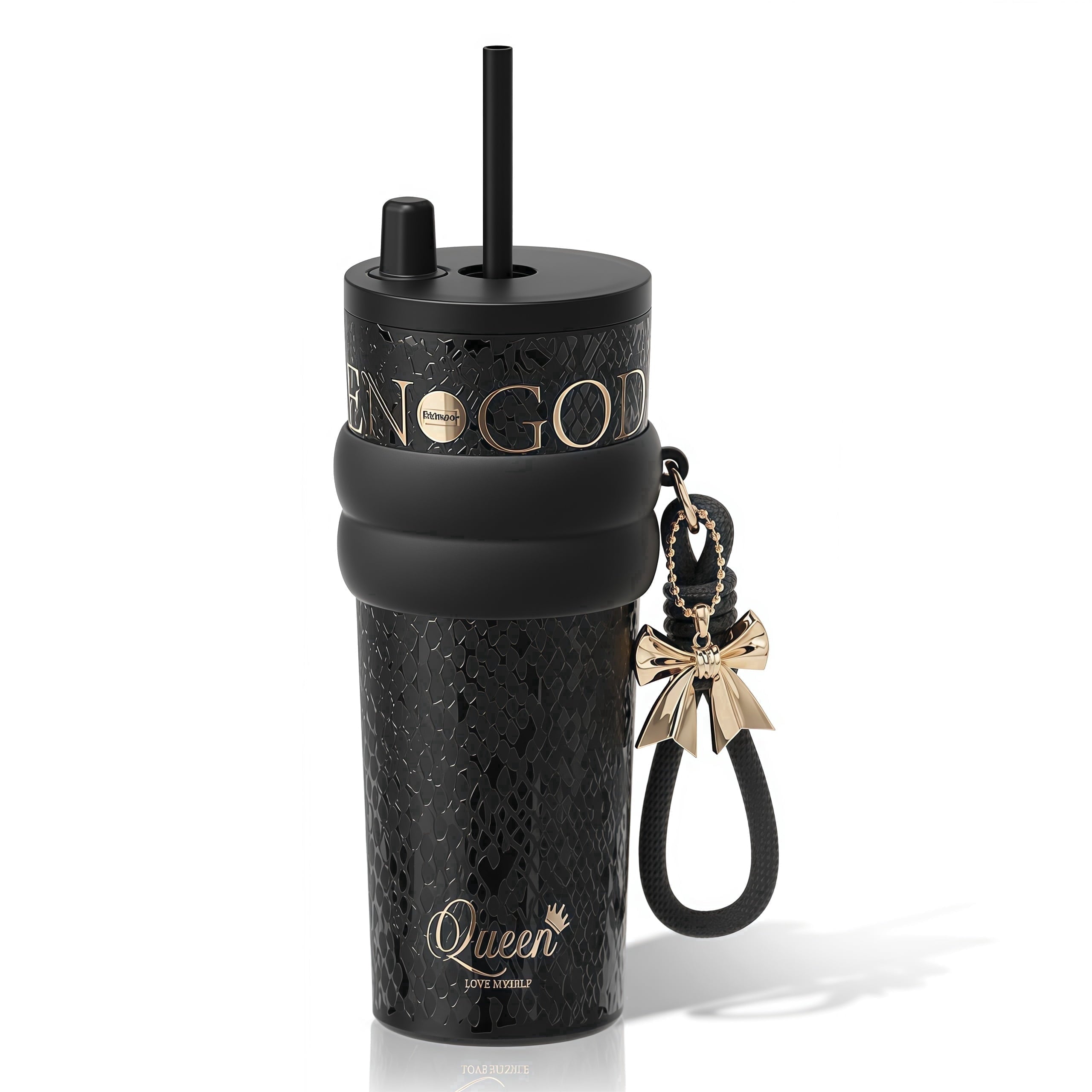 Sidagar 24 oz Stainless Steel Vacuum Insulated Coffee Travel Tumbler with Straw Lid, Red Cherry - Tumbler