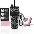 Sidagar 24oz Ceramic Coated Insulated Tumbler with Straw, Gift Travel Mug for Women and Couples, Pink - Tumbler