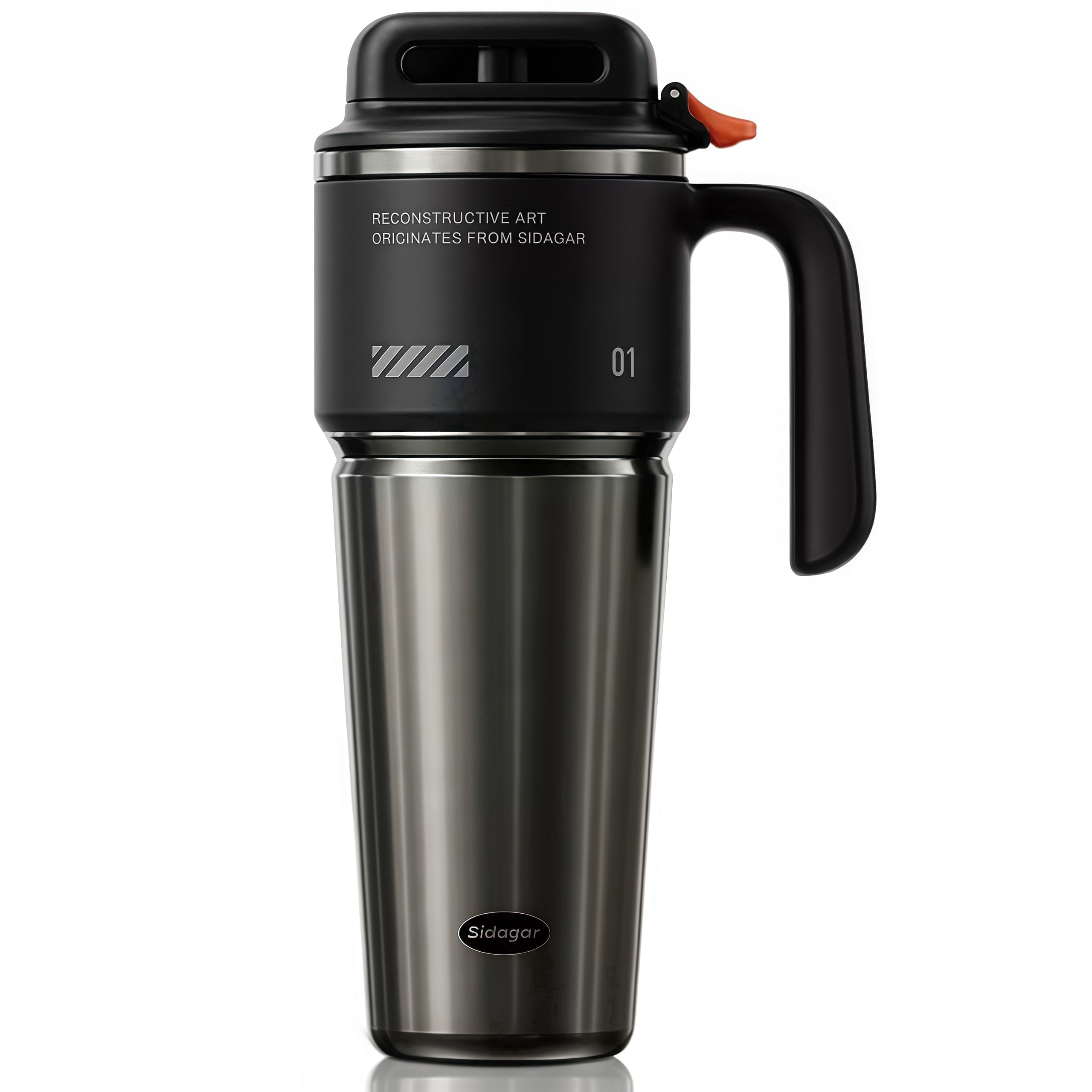 Sidagar 32 oz Stainless Steel Vacuum Insulated Tumbler with Straw and Handle, Arctic White - Tumbler