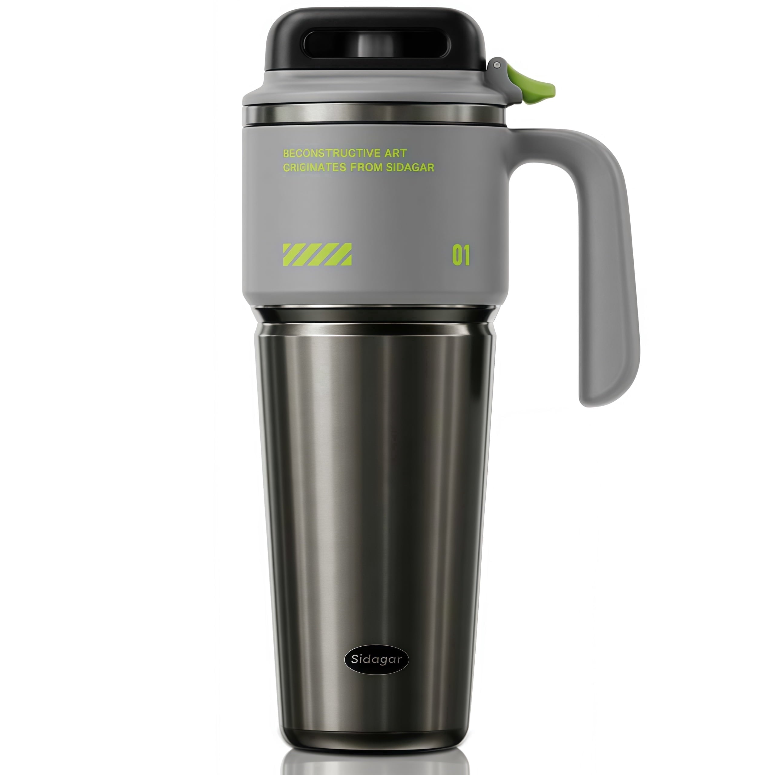 Sidagar 32 oz Stainless Steel Vacuum Insulated Tumbler with Straw and Handle, Arctic White - Tumbler