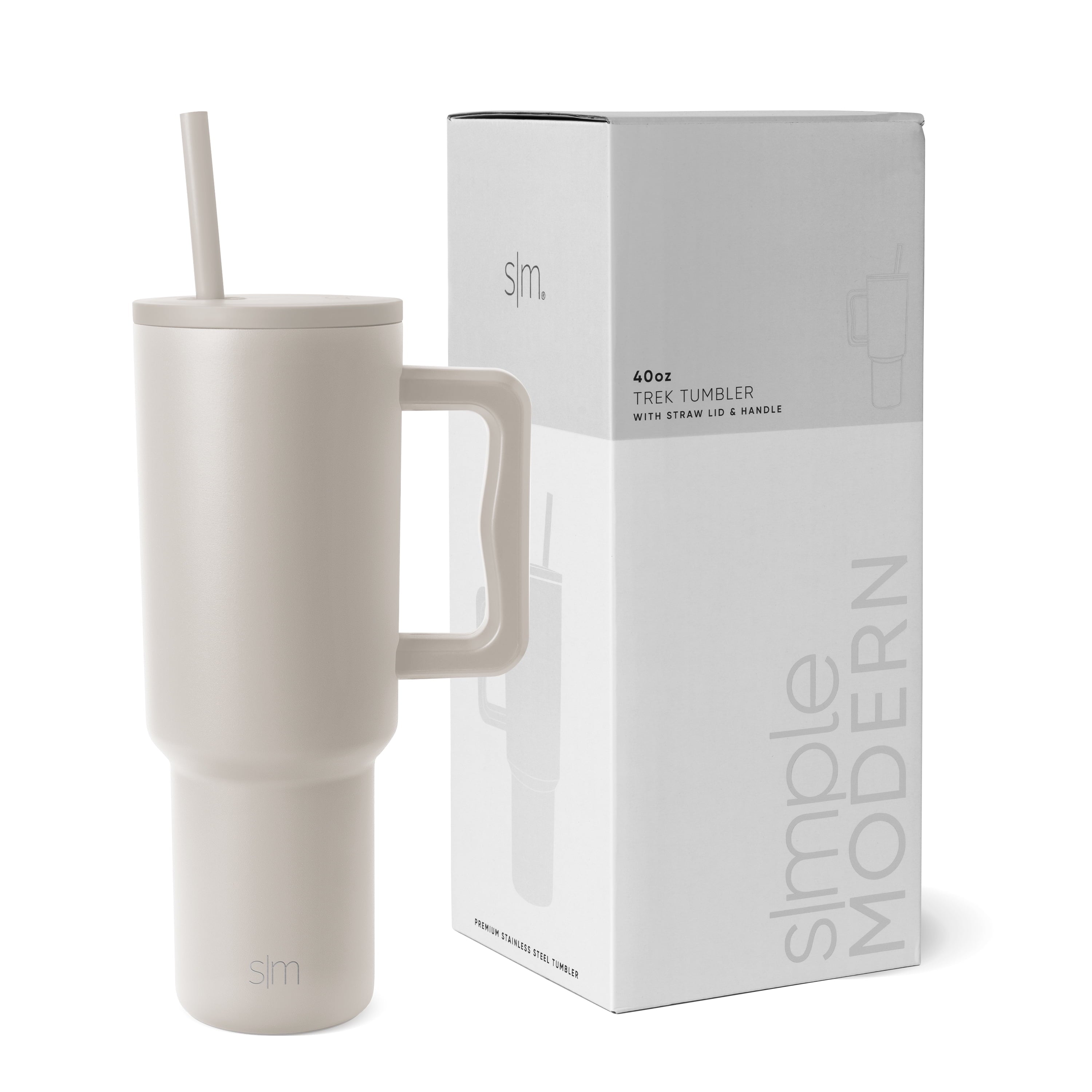 Simple Modern 40 fl oz Insulated Stainless Steel Trek Tumbler with Straw Lid | Graphite - Tumbler