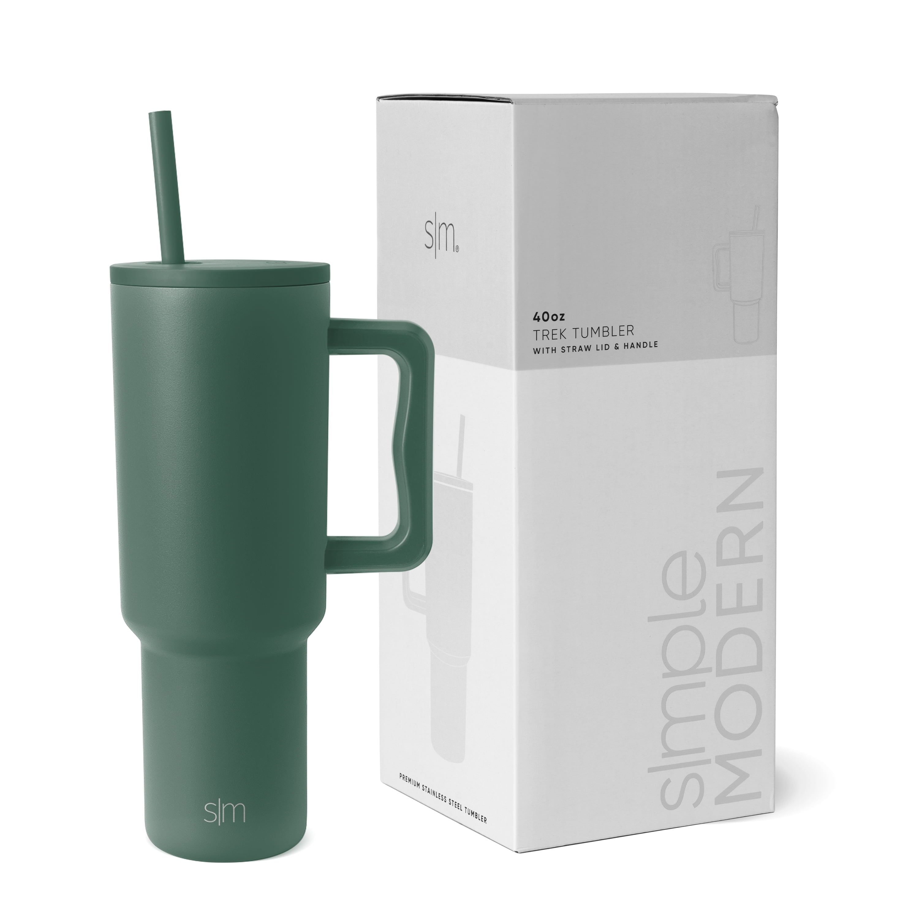 Simple Modern 40 fl oz Insulated Stainless Steel Trek Tumbler with Straw Lid | Graphite - Tumbler
