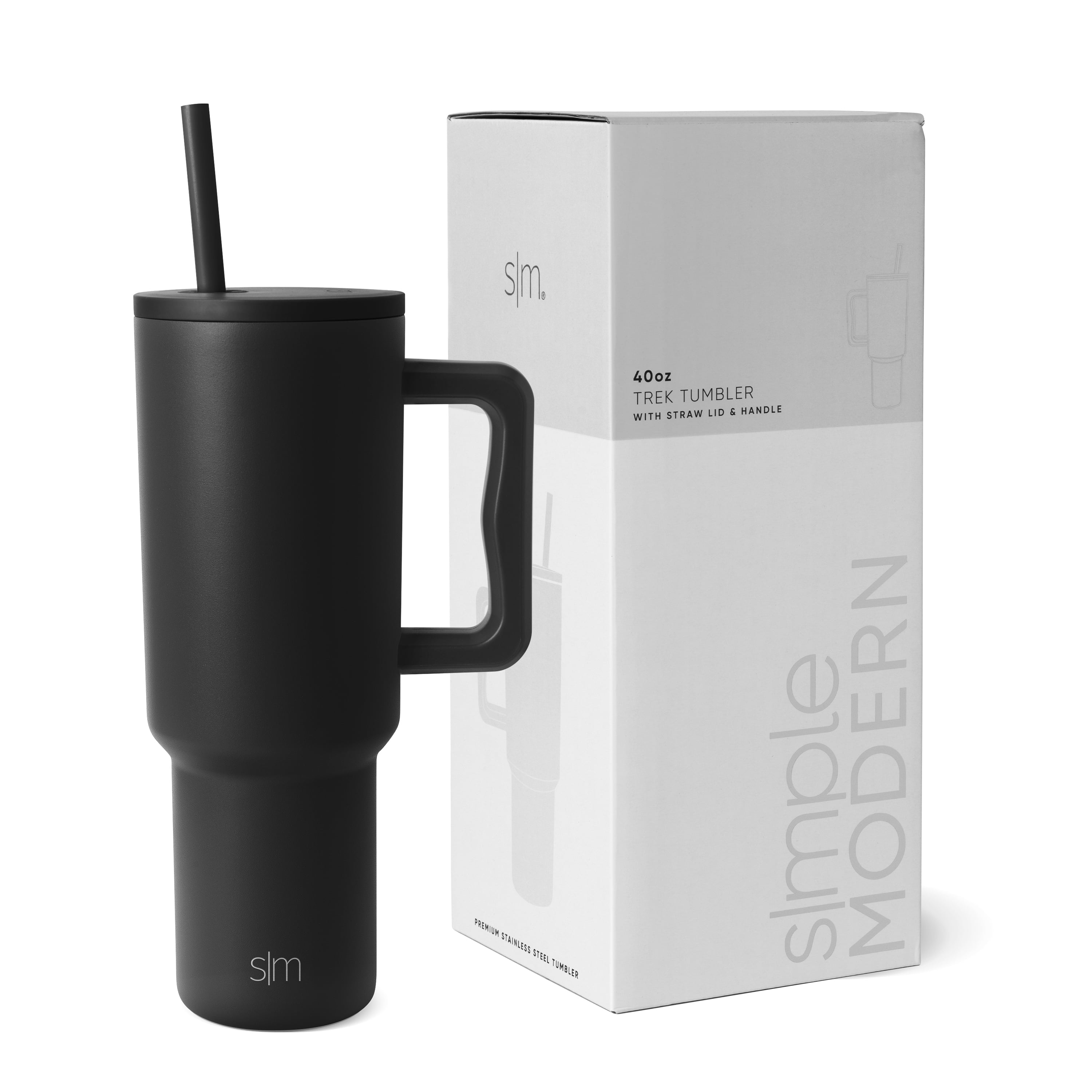Simple Modern 40 fl oz Insulated Stainless Steel Trek Tumbler with Straw Lid | Graphite - Tumbler
