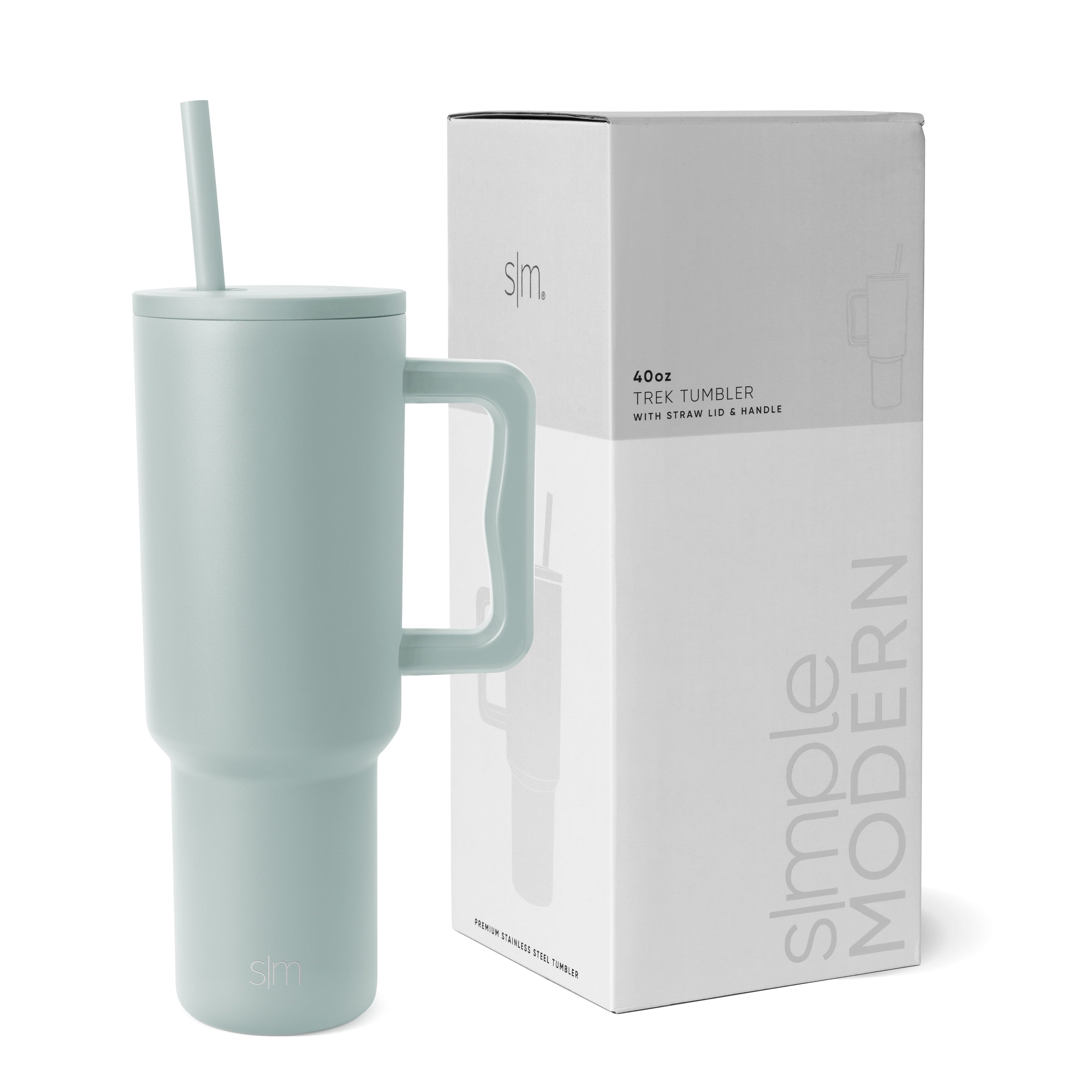 Simple Modern 40 fl oz Insulated Stainless Steel Trek Tumbler with Straw Lid | Graphite - Tumbler