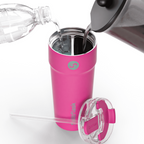 Splitflask 2-in-1 Hot & Cold Insulated Tumbler, 30oz Stainless Steel, Leak-Proof, BPA-Free, Dual Chamber, Travel Mug, Fits Cup Holder (Elle Pink)