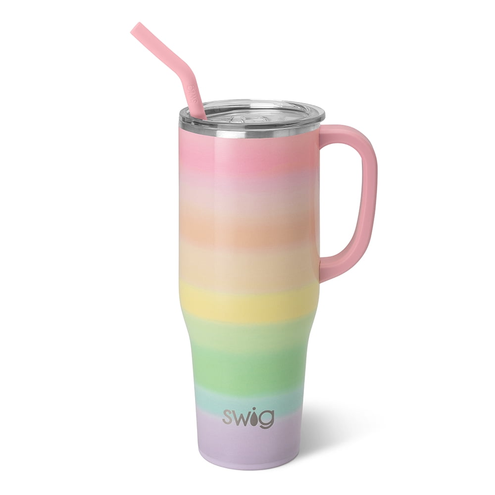 Swig Life 40oz Mega Mug | Insulated Stainless Steel Tumbler with Handle | Oh Happy Day - Tumbler
