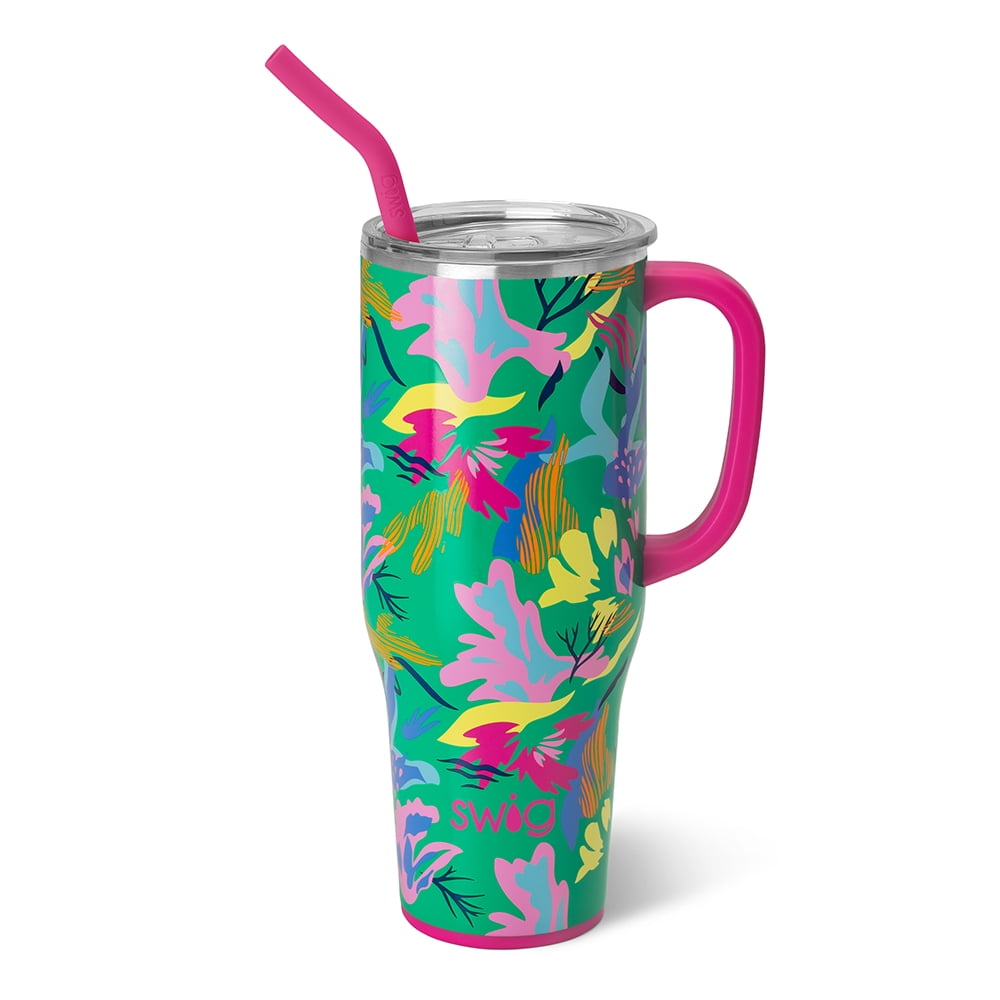 Swig Life 40oz Mega Mug | Insulated Stainless Steel Tumbler with Handle | Oh Happy Day - Tumbler