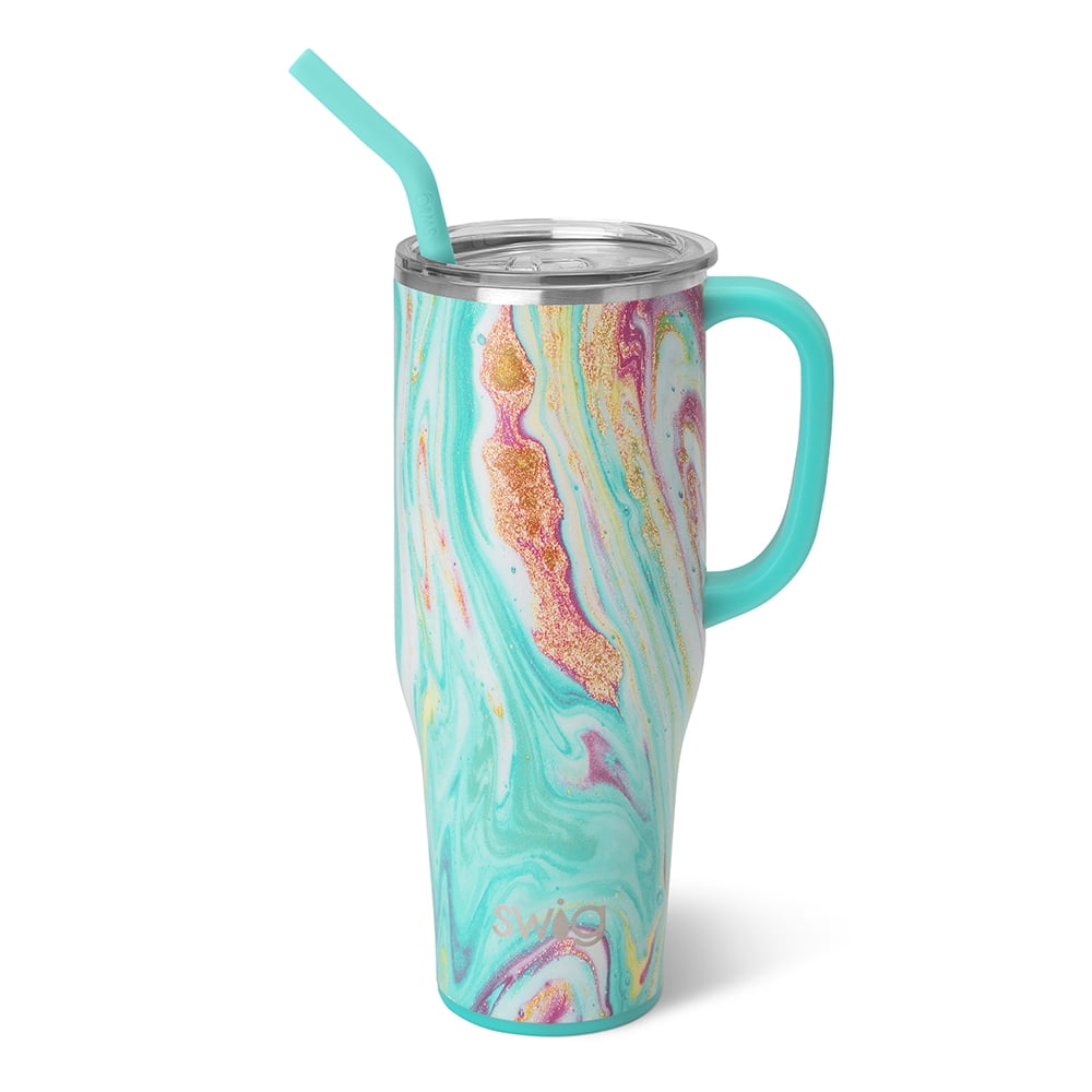 Swig Life 40oz Mega Mug | Insulated Stainless Steel Tumbler with Handle | Oh Happy Day - Tumbler
