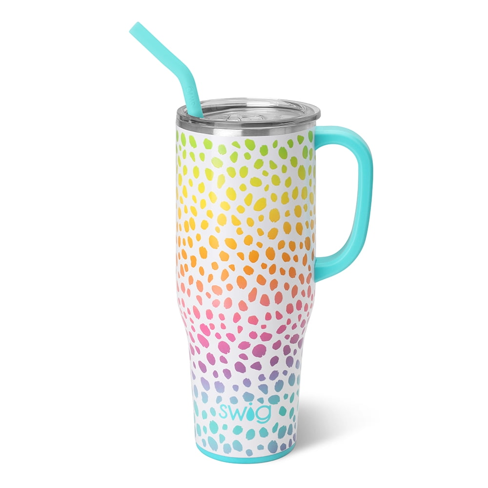 Swig Life 40oz Mega Mug | Insulated Stainless Steel Tumbler with Handle | Oh Happy Day - Tumbler