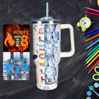 40 Oz Tumbler With Handle 40oz Purple Butterfly Tumbler With Lid Straw Double Insulated Travel Coffee Mug Butterfly Gifts For Women - Tumbler