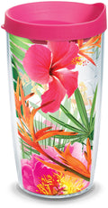 Tervis Tropical Hibiscus Photo Made in USA Double Walled Insulated Travel Tumbler, Clear 16oz