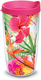 Tervis Tropical Hibiscus Photo Made in USA Double Walled Insulated Travel Tumbler, Clear 16oz