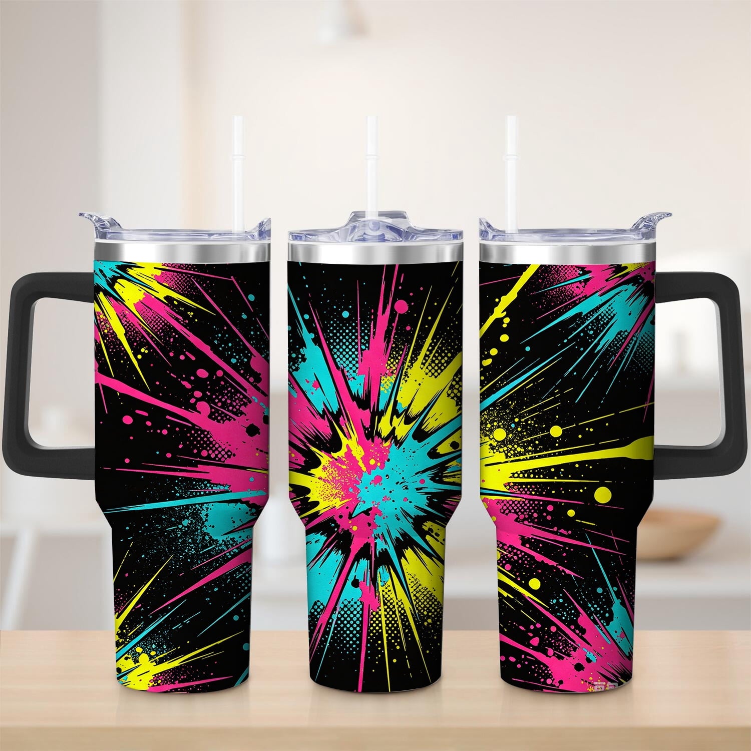 Vibrant Color Burst Stainless Steel Tumbler, 30oz - Tumbler