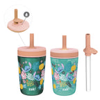 Zak Designs 12oz and 15oz 2-Pack Straw Tumbler Stainless Steel and Plastic with Additional Straw Leakproof and - Tumbler