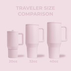 HydroJug Traveler 32 oz Water Bottle, Stainless Steel Insulated Tumbler with Flip Straw and Handle - Pink Sand